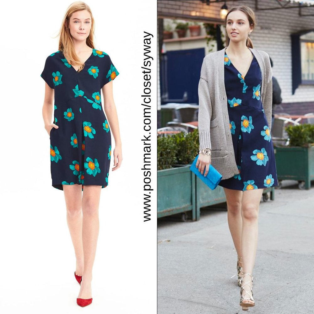 Banana Republic Floral Daisy Cap-Sleeve Dress